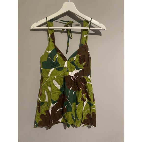 Trina‎ Turk New Leaf Print Sleeveless Top Size 4 - Picture 1 of 7